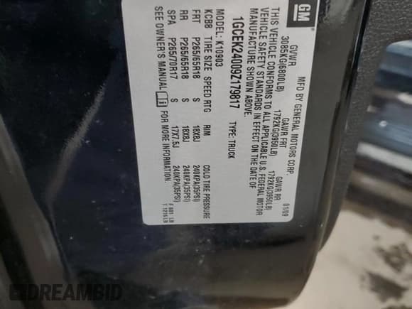 ✅ 2009 Chevrolet Silverado 1500 • VIN: 1GCEK24009Z179817 • Лот: 80531035. Опубликован ранее на Copart с пробегом 97 203 миль. Бесплатный доступ к архиву аукционных продаж из США и подробный отчёт об истории автомобиля на DreamBid. Изображение 12.