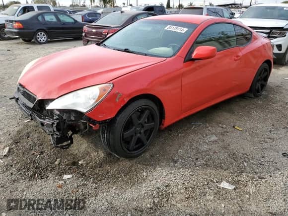 2010 Hyundai Genesis Coupe with VIN KMHHT6KD7AU035413, listed as a Copart auction lot 84179114 with 147,969 mi miles and Salvage title. Bid and sale history available at DreamBid. Image 1.