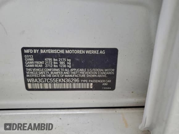 ✅ 2014 BMW 3 Series 328i xDrive • VIN: WBA3G7C55EKN36296 • Lot: 95411605. Wystawiony na Copart z przebiegiem 148 183 mil. Bezpłatny archiwum sprzedaży aukcyjnych z USA i szczegółowy raport historii pojazdu na DreamBid. Zdjęcie 12.