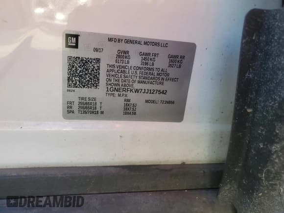 ✅ 2018 Chevrolet Traverse LS • VIN: 1GNERFKW7JJ127542 • Lot: 88205185. Wystawiony na Copart z przebiegiem 94 201 mil. Bezpłatny archiwum sprzedaży aukcyjnych z USA i szczegółowy raport historii pojazdu na DreamBid. Zdjęcie 15.