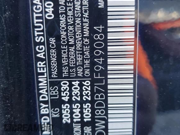 ✅ 2020 Mercedes-Benz C 300 • VIN: WDDWJ8DB7LF949084 • Lot: 82168245. Listed on Copart with 76,647 mi. Free auction sales archive from the USA and detailed vehicle history report at DreamBid. Image 13.