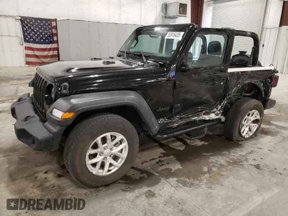 ✅ 2023 Jeep Wrangler Sport S • VIN: 1C4GJXAN7PW697480 • Lot: 53916435. Listed on Copart with 22,093 mi. Free auction sales archive from the USA and detailed vehicle history report at DreamBid. Image 1.