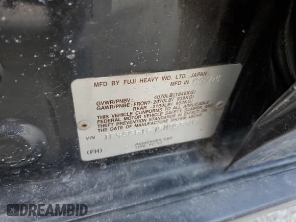 ✅ 2005 Saab 9-2X Linear • VIN: JF4GG61675H055918 • Лот: 43573955. Опубликован ранее на Copart с пробегом 111 049 миль. Бесплатный доступ к архиву аукционных продаж из США и подробный отчёт об истории автомобиля на DreamBid. Изображение 12.