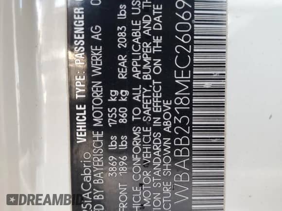 1991 BMW 3 Series z VIN WBABB2318MEC26069, wystawiony jako Copart lot #42630475 z przebiegiem 202 634 mil mil oraz Szkoda całkowita • Salvage title. Historia ofert i sprzedaży dostępna na DreamBid. Obrazek 12.