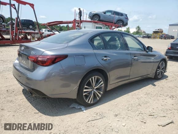 ✅ 2023 Infiniti Q50 Sensory • VIN: JN1EV7CR1PM542806 • Lot: 63419765. Listed on Copart with 8,513 mi. Free auction sales archive from the USA and detailed vehicle history report at DreamBid. Image 3.