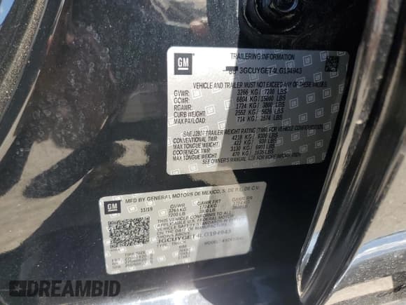 ✅ 2020 Chevrolet Silverado 1500 LTZ • VIN: 3GCUYGET4LG194943 • Lot: 70542645. Wystawiony na Copart z przebiegiem 53 164 mil. Bezpłatny archiwum sprzedaży aukcyjnych z USA i szczegółowy raport historii pojazdu na DreamBid. Zdjęcie 12.