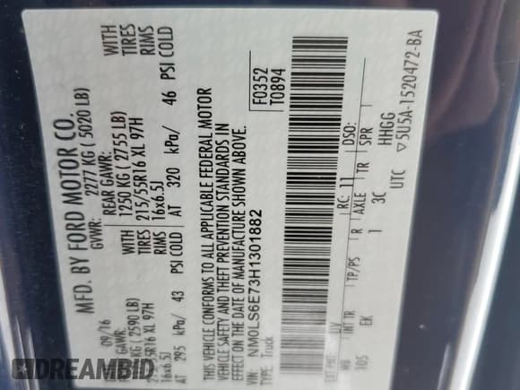 ✅ 2017 Ford Transit Connect XL • VIN: NM0LS6E73H1301882 • Lot: 86188254. Wystawiony na Copart z przebiegiem 75 367 mil. Bezpłatny archiwum sprzedaży aukcyjnych z USA i szczegółowy raport historii pojazdu na DreamBid. Zdjęcie 13.