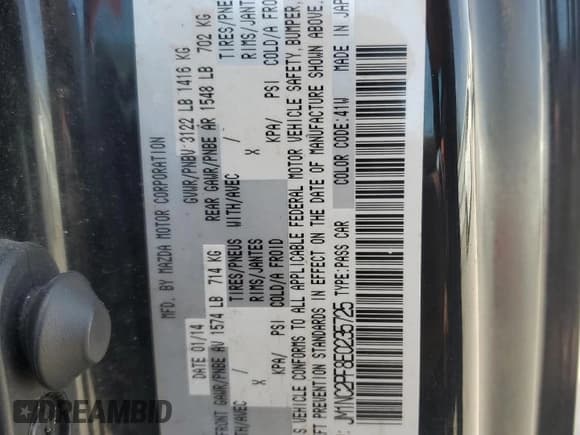 ✅ 2014 Mazda MX-5 Miata Grand Touring • VIN: JM1NC2PF8E0235725 • Лот: 53862045. Опубликован ранее на Copart с пробегом Не указан. Бесплатный доступ к архиву аукционных продаж из США и подробный отчёт об истории автомобиля на DreamBid. Изображение 13.