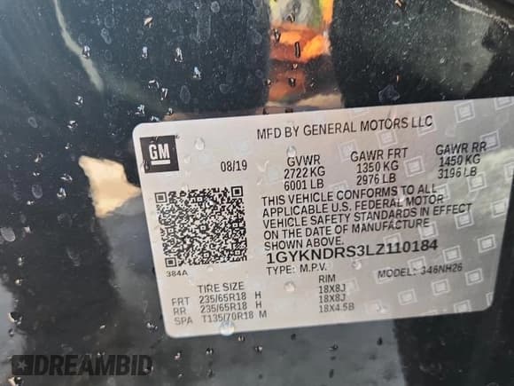 ✅ 2020 Cadillac XT5 Premium Luxury AWD • VIN: 1GYKNDRS3LZ110184 • Lot: 84951865. Listed on Copart with 55,383 mi. Free auction sales archive from the USA and detailed vehicle history report at DreamBid. Image 13.