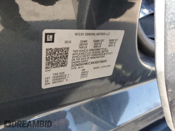 ✅ 2019 Chevrolet Suburban LT • VIN: 1GNSKHKCXKR375635 • Lot: 56133024. Wystawiony na Copart z przebiegiem Nie podano. Bezpłatny archiwum sprzedaży aukcyjnych z USA i szczegółowy raport historii pojazdu na DreamBid. Zdjęcie 14.