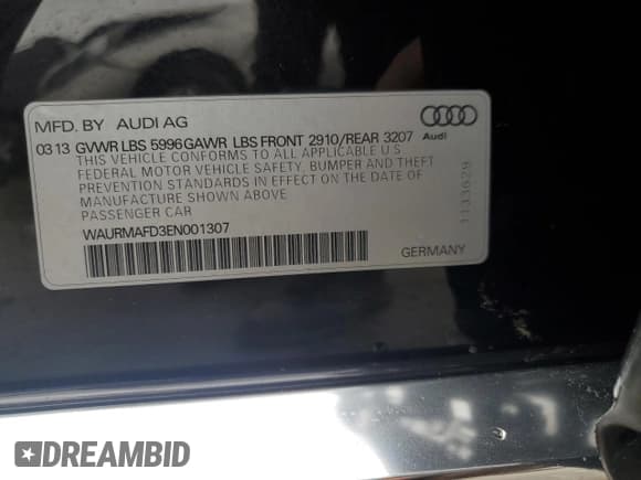 ✅ 2014 Audi A8 3.0L TDI • VIN: WAURMAFD3EN001307 • Lot: 43476125. Wystawiony na Copart z przebiegiem 85 921 mil. Bezpłatny archiwum sprzedaży aukcyjnych z USA i szczegółowy raport historii pojazdu na DreamBid. Zdjęcie 12.