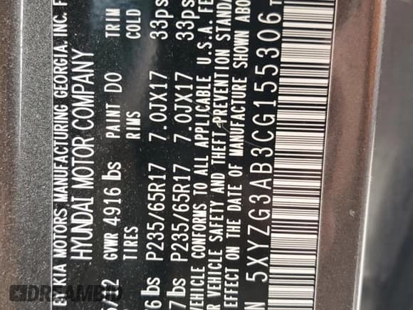 ✅ 2012 Hyundai Santa Fe GLS • VIN: 5XYZG3AB3CG155306 • Lot: 77954374. Listed on Copart with 213,574 mi. Free auction sales archive from the USA and detailed vehicle history report at DreamBid. Image 16.