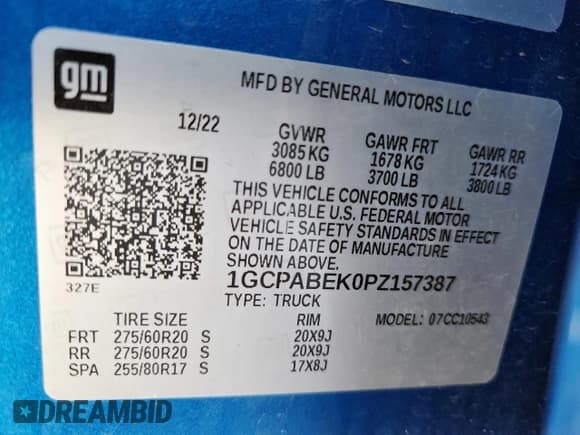 ✅ 2023 Chevrolet Silverado 1500 Custom • VIN: 1GCPABEK0PZ157387 • Лот: 86318865. Опубликован ранее на Copart с пробегом 130 023 миль. Бесплатный доступ к архиву аукционных продаж из США и подробный отчёт об истории автомобиля на DreamBid. Изображение 13.