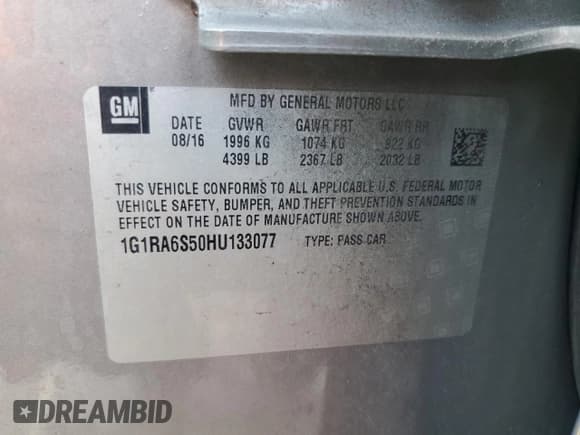 ✅ 2017 Chevrolet Volt LT • VIN: 1G1RA6S50HU133077 • Lot: 65578534. Wystawiony na Copart z przebiegiem Nie podano. Bezpłatny archiwum sprzedaży aukcyjnych z USA i szczegółowy raport historii pojazdu na DreamBid. Zdjęcie 12.