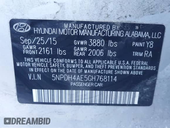 2016 Hyundai Elantra SE с VIN 5NPDH4AE5GH768114, выставлен на аукционе IAAI как лот 43505454 с пробегом 126 113 миль миль и . История ставок и продаж доступна на DreamBid. Изображение 9.