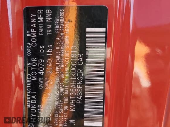 2019 Hyundai Veloster N z VIN KMHT36AH1KU001810, wystawiony jako Copart lot #77386134 z przebiegiem 31 569 mil mil oraz Szkoda całkowita • Salvage title. Historia ofert i sprzedaży dostępna na DreamBid. Obrazek 16.