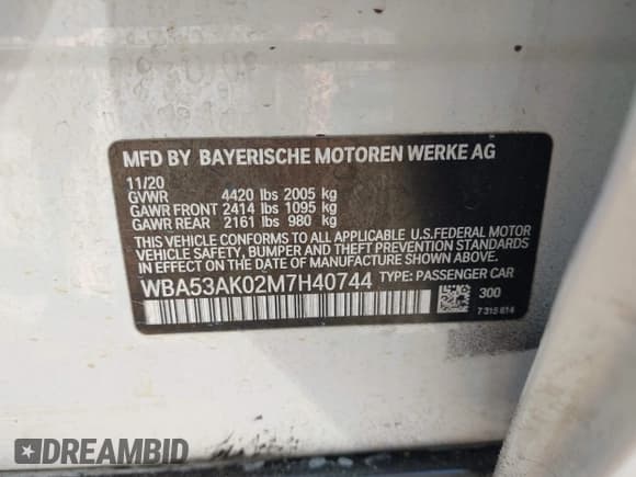 ✅ 2021 BMW 2 Series 228i • VIN: WBA53AK02M7H40744 • Lot: 41767916. Wystawiony na IAAI z przebiegiem 49 193 mil. Bezpłatny archiwum sprzedaży aukcyjnych z USA i szczegółowy raport historii pojazdu na DreamBid. Zdjęcie 9.
