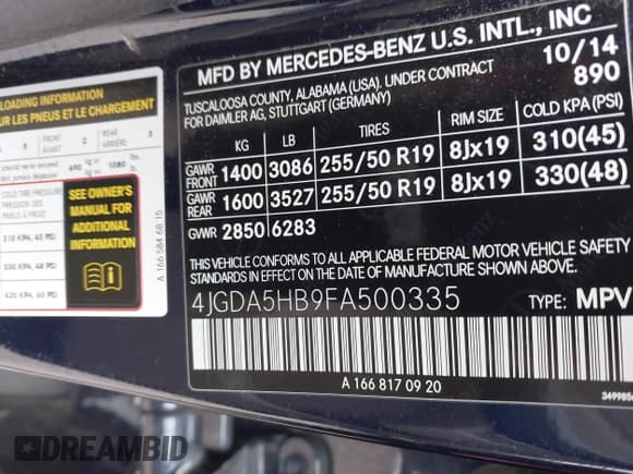✅ 2015 Mercedes-Benz M 350 • VIN: 4JGDA5HB9FA500335 • Lot: 43660716. Wystawiony na IAAI z przebiegiem 113 978 mil. Bezpłatny archiwum sprzedaży aukcyjnych z USA i szczegółowy raport historii pojazdu na DreamBid. Zdjęcie 9.