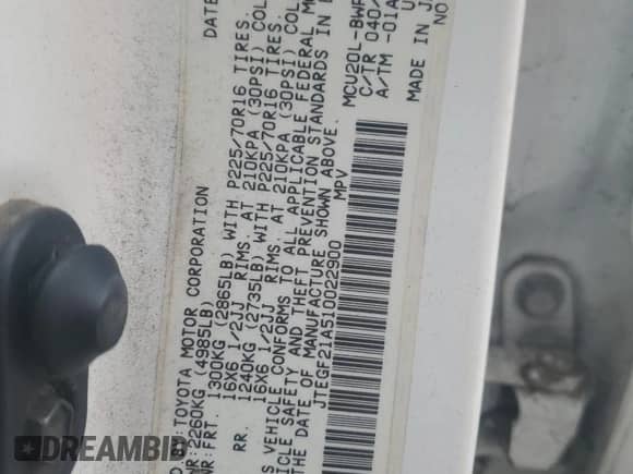 2001 Toyota Highlander с VIN JTEGF21A510022900, выставлен на аукционе Copart как лот 86253515 с пробегом 220 069 миль миль и Списание • Salvage title. История ставок и продаж доступна на DreamBid. Изображение 13.