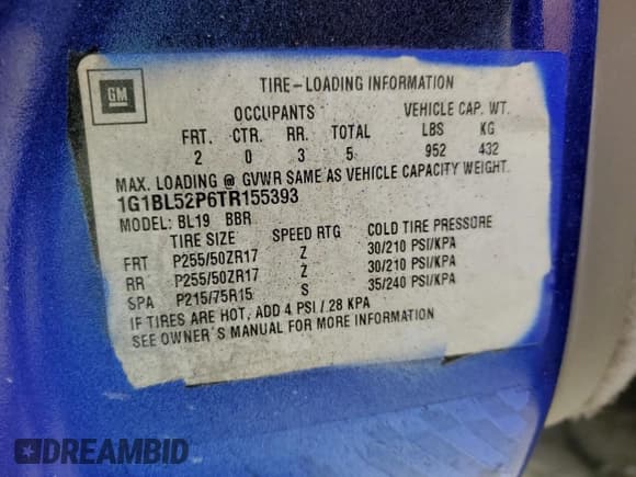 ✅ 1996 Chevrolet Caprice 1SA Special Value • VIN: 1G1BL52P6TR155393 • Лот: 63222994. Опубликован ранее на Copart с пробегом Не указан. Бесплатный доступ к архиву аукционных продаж из США и подробный отчёт об истории автомобиля на DreamBid. Изображение 13.