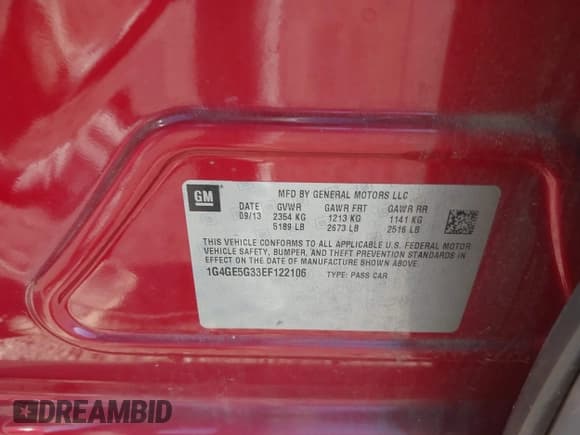 ✅ 2014 Buick LaCrosse Premium I • VIN: 1G4GE5G33EF122106 • Лот: 43552106. Опубликован ранее на IAAI с пробегом 89 000 миль. Бесплатный доступ к архиву аукционных продаж из США и подробный отчёт об истории автомобиля на DreamBid. Изображение 9.