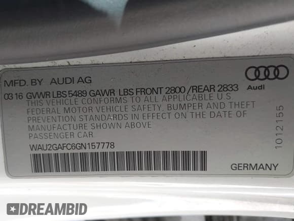 ✅ 2016 Audi A7 Prestige • VIN: WAU2GAFC6GN157778 • Lot: 41836901. Wystawiony na IAAI z przebiegiem 77 143 mil. Bezpłatny archiwum sprzedaży aukcyjnych z USA i szczegółowy raport historii pojazdu na DreamBid. Zdjęcie 9.