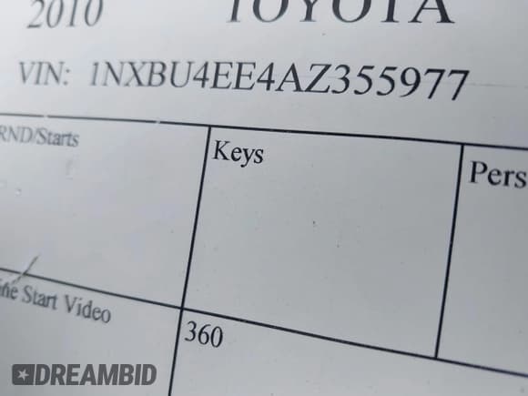 ✅ 2010 Toyota Corolla LE • VIN: 1NXBU4EE4AZ355977 • Лот: 43546433. Опубликован ранее на IAAI с пробегом Не указан. Бесплатный доступ к архиву аукционных продаж из США и подробный отчёт об истории автомобиля на DreamBid. Изображение 9.