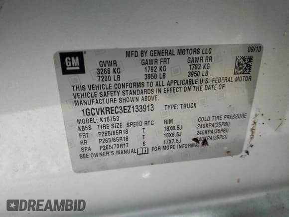 ✅ 2014 Chevrolet Silverado 1500 LT • VIN: 1GCVKREC3EZ133913 • Лот: 71893874. Опубликован ранее на Copart с пробегом 63 101 миль. Бесплатный доступ к архиву аукционных продаж из США и подробный отчёт об истории автомобиля на DreamBid. Изображение 14.