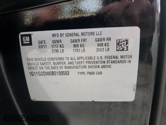 ✅ 2011 Chevrolet Corvette 3LT • VIN: 1G1YG2DW6B5108582 • Lot: 73878264. Listed on Copart with 87,405 mi. Free auction sales archive from the USA and detailed vehicle history report at DreamBid. Image 12.