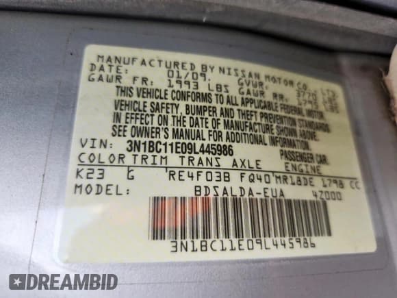 ✅ 2009 Nissan Versa SL • VIN: 3N1BC11E09L445986 • Lot: 85884035. Listed on Copart with 155,882 mi. Free auction sales archive from the USA and detailed vehicle history report at DreamBid. Image 12.