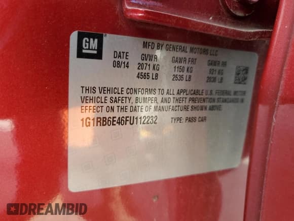 ✅ 2015 Chevrolet Volt • VIN: 1G1RB6E46FU112232 • Lot: 80393604. Wystawiony na Copart z przebiegiem 108 848 mil. Bezpłatny archiwum sprzedaży aukcyjnych z USA i szczegółowy raport historii pojazdu na DreamBid. Zdjęcie 13.