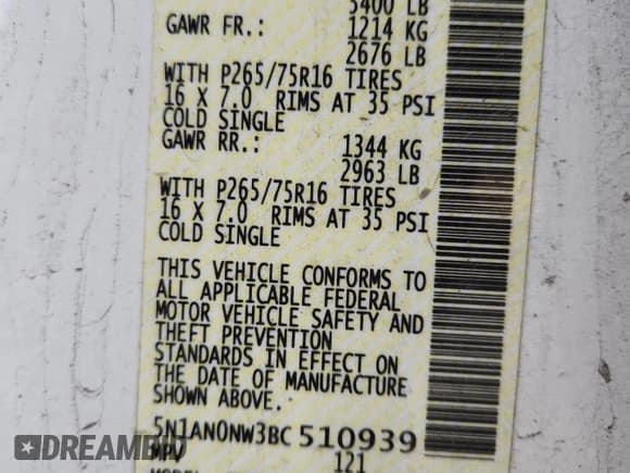 ✅ 2011 Nissan Xterra S • VIN: 5N1AN0NW3BC510939 • Lot: 91261135. Wystawiony na Copart z przebiegiem 199 155 mil. Bezpłatny archiwum sprzedaży aukcyjnych z USA i szczegółowy raport historii pojazdu na DreamBid. Zdjęcie 13.