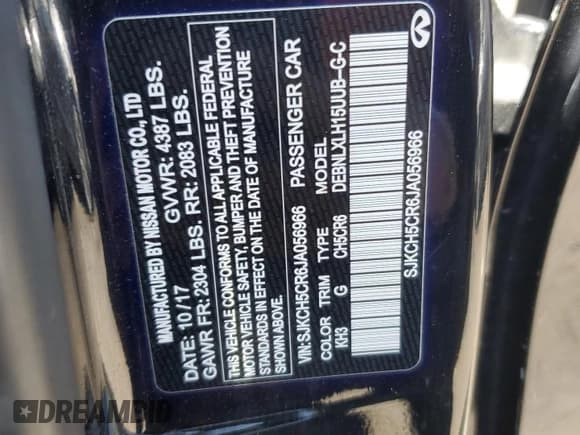 ✅ 2018 Infiniti QX30 Luxury • VIN: SJKCH5CR6JA056966 • Lot: 60676115. Listed on Copart with 112,948 mi. Free auction sales archive from the USA and detailed vehicle history report at DreamBid. Image 12.