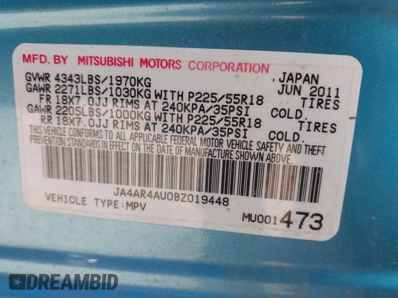✅ 2011 Mitsubishi Outlander SE • VIN: JA4AR4AU0BZ019448 • Lot: 43399629. Wystawiony na IAAI z przebiegiem 110 116 mil. Bezpłatny archiwum sprzedaży aukcyjnych z USA i szczegółowy raport historii pojazdu na DreamBid. Zdjęcie 9.