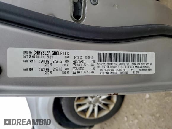 ✅ 2014 Dodge Journey SXT • VIN: 3C4PDCBG3ET135336 • Lot: 94134875. Wystawiony na Copart z przebiegiem 194 147 mil. Bezpłatny archiwum sprzedaży aukcyjnych z USA i szczegółowy raport historii pojazdu na DreamBid. Zdjęcie 13.