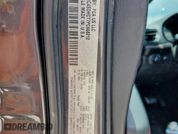 ✅ 2023 Dodge Durango R/T Plus • VIN: 1C4SDHCT7PC668212 • Лот: 62421975. Опубликован ранее на Copart с пробегом 23 178 миль. Бесплатный доступ к архиву аукционных продаж из США и подробный отчёт об истории автомобиля на DreamBid. Изображение 13.