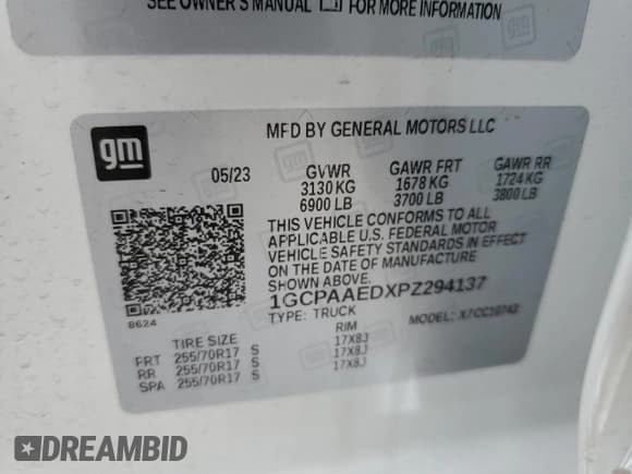 ✅ 2023 Chevrolet Silverado 1500 • VIN: 1GCPAAEDXPZ294137 • Лот: 88220115. Опубликован ранее на Copart с пробегом 42 456 миль. Бесплатный доступ к архиву аукционных продаж из США и подробный отчёт об истории автомобиля на DreamBid. Изображение 14.