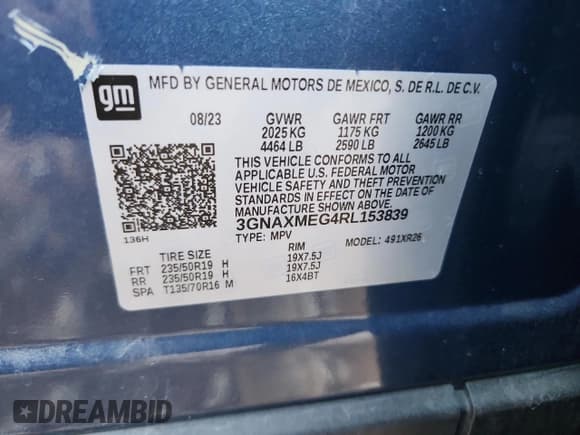 ✅ 2024 Chevrolet Equinox RS • VIN: 3GNAXMEG4RL153839 • Lot: 82499565. Wystawiony na Copart z przebiegiem 30 124 mil. Bezpłatny archiwum sprzedaży aukcyjnych z USA i szczegółowy raport historii pojazdu na DreamBid. Zdjęcie 13.