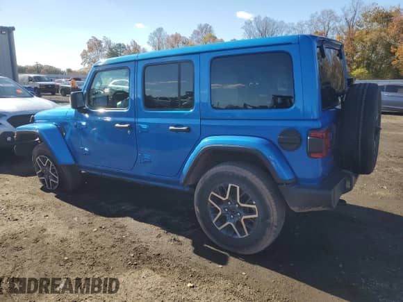 2025 Jeep Wrangler Sahara with VIN 1C4PJXENXSW526841, listed as a Copart auction lot 91047595 with 16,543 mi miles and Clean title. Bid and sale history available at DreamBid. Image 2.