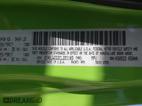 ✅ 2012 Jeep Wrangler Unlimited Sport • VIN: 1C4BJWDG2CL221103 • Lot: 43620034. Listed on IAAI with 182,951 mi. Free auction sales archive from the USA and detailed vehicle history report at DreamBid. Image 9.