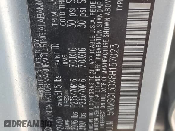 ✅ 2008 Hyundai Santa Fe GLS • VIN: 5NMSG13DX8H157023 • Lot: 91071525. Wystawiony na Copart z przebiegiem 152 367 mil. Bezpłatny archiwum sprzedaży aukcyjnych z USA i szczegółowy raport historii pojazdu na DreamBid. Zdjęcie 13.