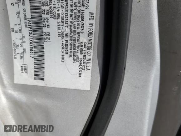 ✅ 1999 Ford Taurus SE • VIN: 1FAFP53U1XA288817 • Lot: 82189255. Listed on Copart with 195,886 mi. Free auction sales archive from the USA and detailed vehicle history report at DreamBid. Image 12.