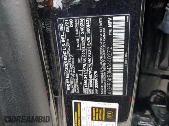 ✅ 2021 Mercedes-Benz GLS 450 • VIN: 4JGFF5KE3MA440272 • Lot: 81201285. Wystawiony na Copart z przebiegiem 50 732 mil. Bezpłatny archiwum sprzedaży aukcyjnych z USA i szczegółowy raport historii pojazdu na DreamBid. Zdjęcie 13.