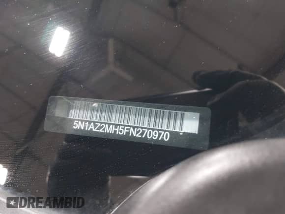 2015 Nissan Murano SL с VIN 5N1AZ2MH5FN270970, выставлен на аукционе IAAI как лот 43262814 с пробегом Не указан миль и . История ставок и продаж доступна на DreamBid. Изображение 9.