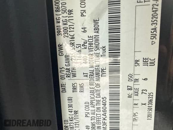 ✅ 2015 Ford Transit Cargo • VIN: 1FTNE1YM3FKA60405 • Лот: 80565295. Опубликован ранее на Copart с пробегом 161 467 миль. Бесплатный доступ к архиву аукционных продаж из США и подробный отчёт об истории автомобиля на DreamBid. Изображение 10.