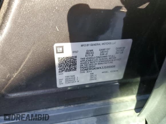 ✅ 2018 Chevrolet Traverse LT Cloth • VIN: 1GNERGKWXJJ105508 • Lot: 90677295. Listed on Copart with 79,005 mi. Free auction sales archive from the USA and detailed vehicle history report at DreamBid. Image 13.