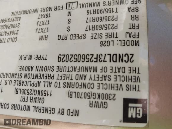 ✅ 2005 Chevrolet Equinox LT • VIN: 2CNDL73F256052029 • Лот: 41832741. Опубликован ранее на IAAI с пробегом 291 079 миль. Бесплатный доступ к архиву аукционных продаж из США и подробный отчёт об истории автомобиля на DreamBid. Изображение 9.