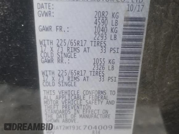 ✅ 2018 Nissan Rogue S • VIN: 5N1AT2MT9JC704009 • Лот: 84223405. Опубликован ранее на Copart с пробегом 217 284 миль. Бесплатный доступ к архиву аукционных продаж из США и подробный отчёт об истории автомобиля на DreamBid. Изображение 13.