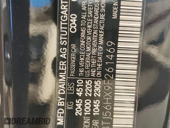 ✅ 2009 Mercedes-Benz CLK 350 • VIN: WDBTJ56HX9F261469 • Lot: 70017275. Listed on Copart with 106,718 mi. Free auction sales archive from the USA and detailed vehicle history report at DreamBid. Image 12.