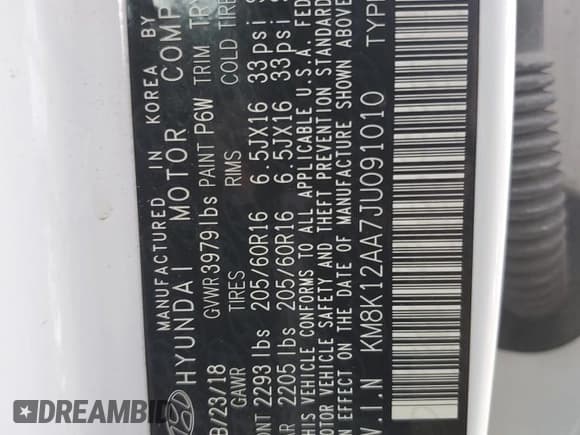 ✅ 2018 Hyundai Kona SE • VIN: KM8K12AA7JU091010 • Лот: 68134673. Опубликован ранее на Copart с пробегом 62 497 миль. Бесплатный доступ к архиву аукционных продаж из США и подробный отчёт об истории автомобиля на DreamBid. Изображение 13.